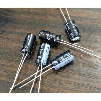 Picture of Radial 10uF Electrolytic Capacitor 25V-25Pcs