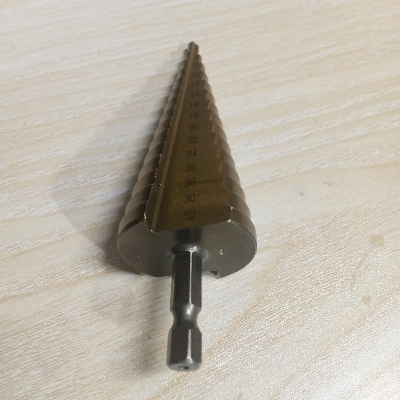 Picture of HSS 4-32mm Titanium Step Cone Drill Bit High Speed Steel Wood Steel Hole Cutter Drills & Drivers Bit