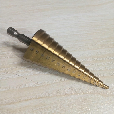 Picture of HSS 4-32mm Titanium Step Cone Drill Bit High Speed Steel Wood Steel Hole Cutter Drills & Drivers Bit