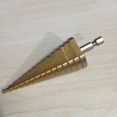 Picture of HSS 4-32mm Titanium Step Cone Drill Bit High Speed Steel Wood Steel Hole Cutter Drills & Drivers Bit