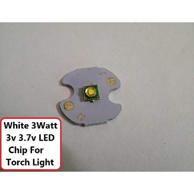 Picture of White 3Watt LED Chip 3.1v 3.7v 3W With Metal Plate Heatsink Heat Sink Aluminum Base 16mm PCB DIY For Torch Light - Multicolor