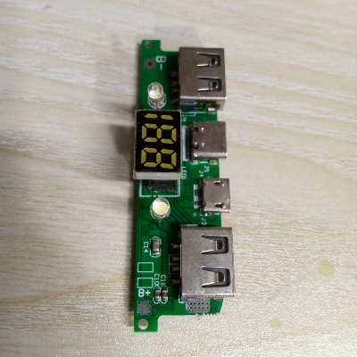 Picture of TYPE C Power Bank Circuit 2 USB With Display Input DC 5V 2A Micro USB & Type-C Port Output DC 5V 2.1A Dual USB Power Bank Circuit For 18650 Battery