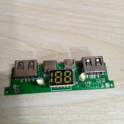 Picture of TYPE C Power Bank Circuit 2 USB With Display Input DC 5V 2A Micro USB & Type-C Port Output DC 5V 2.1A Dual USB Power Bank Circuit For 18650 Battery