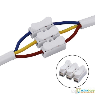 Picture of 2Pcs- 3 Position Box Press Type Connector For Electrical Cables Connectors Clamp Terminal