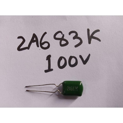 Picture of 10Pcs- 683j 100V Metallized Polypropylene Film 683j Capacitor 68nF 100V Mylar Polyester Film Electrical Circuitry & Parts