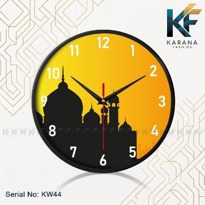 Picture of Karana Fashion (KW-44) 12-Inch Islamic Mosque Silhouette Premium Wall Clock - Black