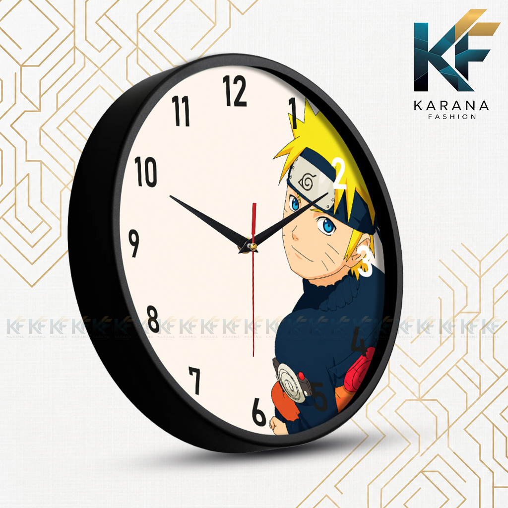 Picture of Karana Fashion (KW-32) 12-Inches Anime Naruto Uzumaki Decorative Wall Clock for Kids & Anime Fans - Black