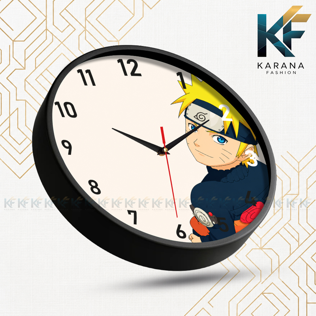 Picture of Karana Fashion (KW-32) 12-Inches Anime Naruto Uzumaki Decorative Wall Clock for Kids & Anime Fans - Black