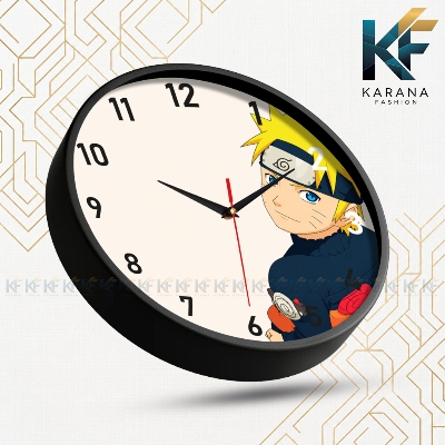 Picture of Karana Fashion (KW-32) 12-Inches Anime Naruto Uzumaki Decorative Wall Clock for Kids & Anime Fans - Black