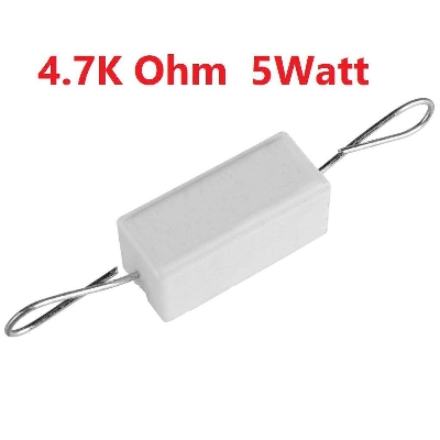 Picture of 5Pcs- 5 Watt 4.7K Wirewound Resistor 4.7K Ohm 5W 5% Wire Wound Resistor Electrical Circuitry & Parts