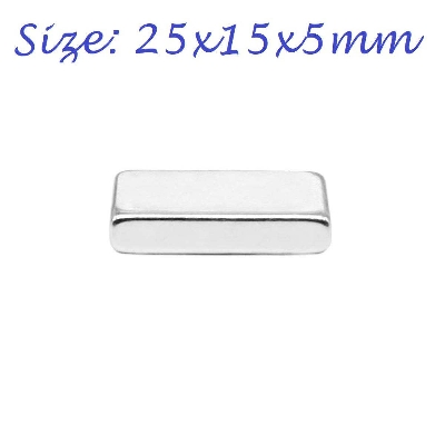Picture of Rectangular Type Neodymium Strong Magnet- 25x15x5mm