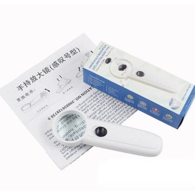 Picture of 37mm Diameter Handheld Magnifier Glass MG6B-2 15X With 2 LED Flashlight For Jewelry Repair Tools Sets Reading Magnifying Glass