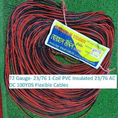 Picture of 1-Coil 72 Gauge Thin & Separate 23/76 Pvc Insulated 23/76 Ac Dc Copper Conductor 72 Gauge  Wire Flexible Cables Wires For Electrical Power Supply Led Light Solar - Multi Plug