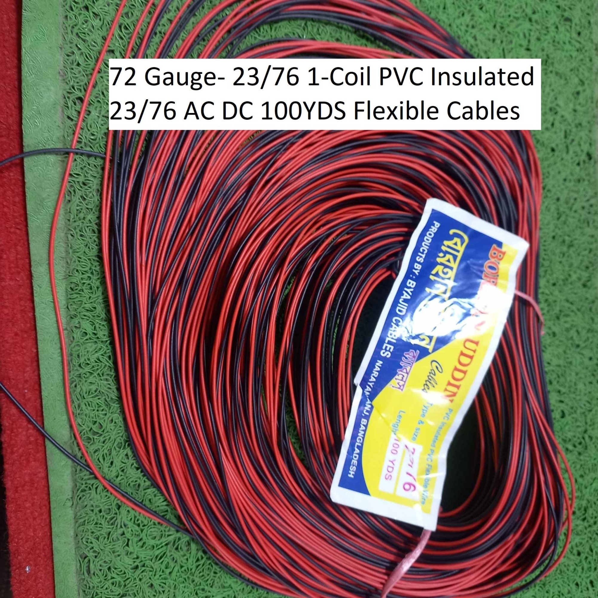 Picture of 1-Coil 72 Gauge Thin & Separate 23/76 Pvc Insulated 23/76 Ac Dc Copper Conductor 72 Gauge  Wire Flexible Cables Wires For Electrical Power Supply Led Light Solar - Multi Plug