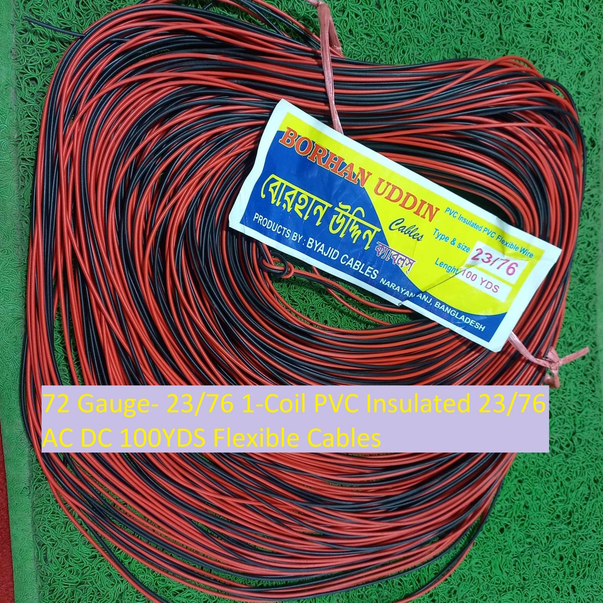 Picture of 1-Coil 72 Gauge Thin & Separate 23/76 Pvc Insulated 23/76 Ac Dc Copper Conductor 72 Gauge  Wire Flexible Cables Wires For Electrical Power Supply Led Light Solar - Multi Plug
