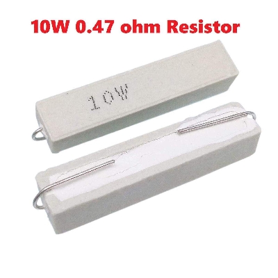 Picture of 3Pcs 10Watt Wirewound 10W 0.47 Ohm Ceramic Cement Wirewound Resistor 0.47 Ohm 10 Watt Wire Wound Axial Lead Fixed Cement Resistor 5% Tolerance