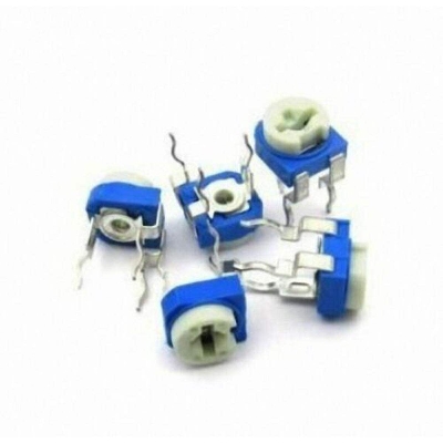 Picture of 10Pcs- RM065 RM-065 VR 500K 504 Potentiometer 500K Trimpot 504 Trimpot 500K 504 Variable Resistor 500K Potentiometer 6mm V/R 3 Pin Leads
