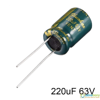 Picture of Radial 220uF Electrolytic Capacitor 63V-5Pcs