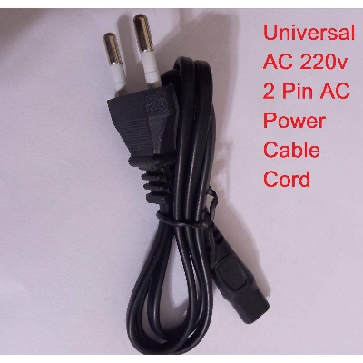 Picture of Universal AC 220v 2 Pin 2 Feet Length AC Power Cable Cord For Camera Printer Power Adapter Charger Trimmer Charger Light Etc
