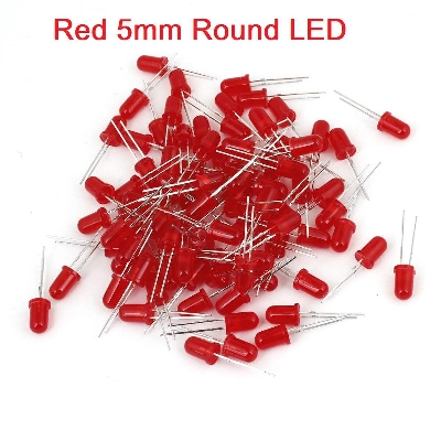 Picture of 50Pcs- 5mm Colorful RED LED 5mm Round LED Light Emitting Diode Basic Red Light Bulbs For Electronics Project Indicator Front Panels LED Light DIY - Rgb Light
