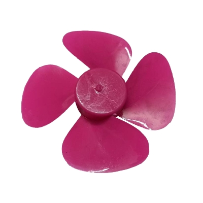 Picture of 3Pcs- 4 Blade DC Motor Fan Propeller FAN Four Leaf Blade Diameter 60mm Shaft Diameter 2mm Plastic 4 Blade Wings Fan For DIY Making Mini DC Fan DIY Accessories - Blue