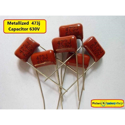 Picture of 5Pcs- Metallized Polypropylene 47nF Film 473j Capacitor 630V Mylar Polyester Film