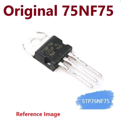 Picture of Original STP75NF75 Transistor 75NF75 MOSFET 80A 75V N-Channel TO-220 3 Pin Leads P75NF75 MOSFET Transistor Power Transistor