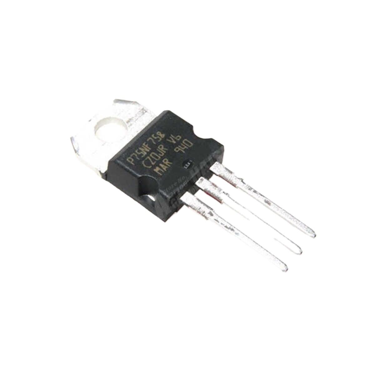 Picture of Original STP75NF75 Transistor 75NF75 MOSFET 80A 75V N-Channel TO-220 3 Pin Leads P75NF75 MOSFET Transistor Power Transistor