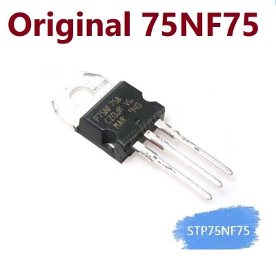 Picture of Original STP75NF75 Transistor 75NF75 MOSFET 80A 75V N-Channel TO-220 3 Pin Leads P75NF75 MOSFET Transistor Power Transistor