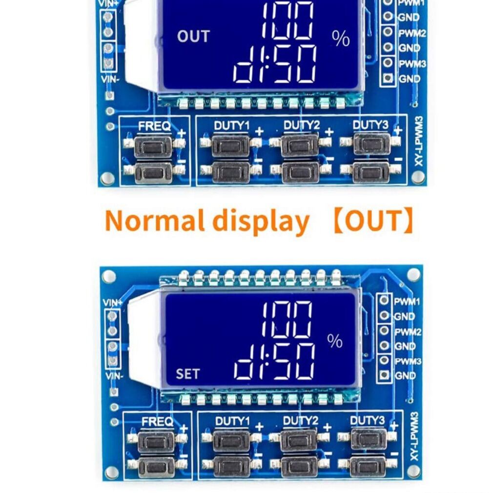 Picture of 8 Pcs Switches With 3 Channel PWM Board Module Pulse Frequency Duty Cycle Adjustable Module Signal Generator 1Hz-150Khz with LCD Display