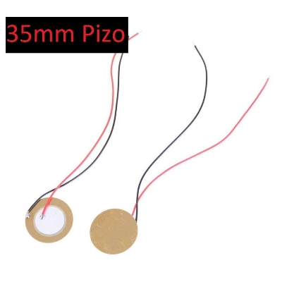 Picture of 2Pcs-35mm Buzzer Wire Copper Piezo Element 35mm Sounder Sensor Trigger Drum Disc Vibration Knock Sensor With Cable & Connector
