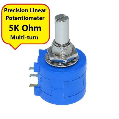 Picture of 3590S-2-502L 5K 502 Multiturn Precision 5K Linear Precision Potentiometer 5K Ohm Adjustable Potentiometer Multi 10 Turn Counting Dial Rotary Wirewound Pot Electronics Circuitry & Parts