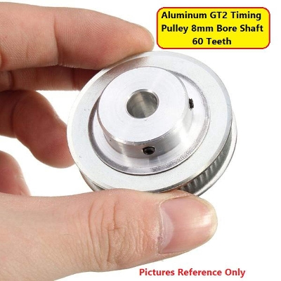 Picture of 60 Teeths 8Mm Shaft Hole Aluminum Gt2 Timing 8Mm Bore Shaft Pulley 60 Tooth 6Mm Belt for Cnc Machine 3D Printer Dc Gear Motor Parts Puli