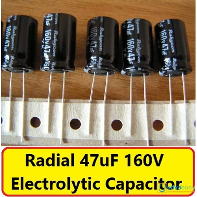 Picture of 3Pcs- Electrolytic Capacitor 47uF 160V Radial Polarized Aluminum Electrolytic Capacitor