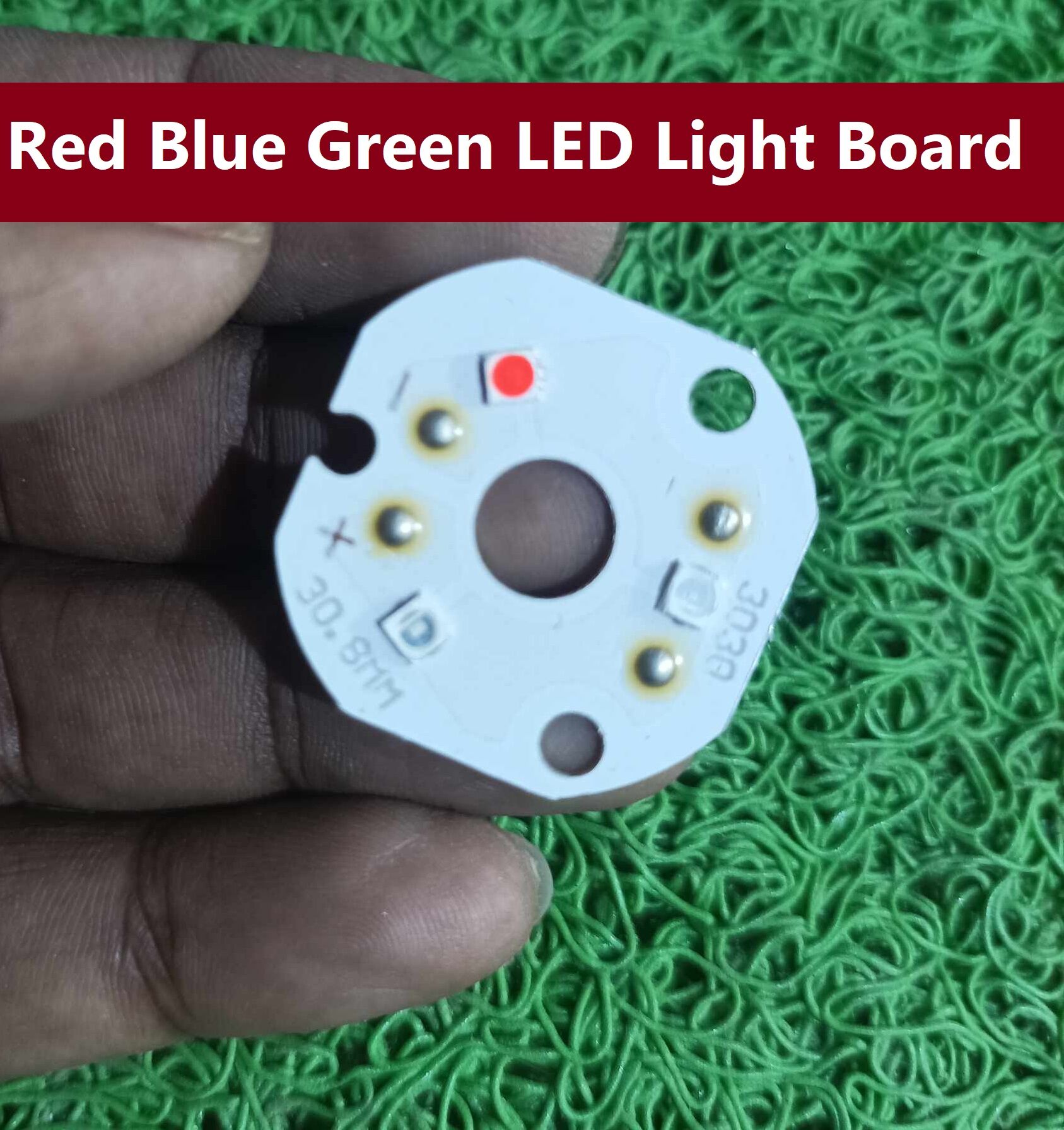 Picture of 2Pcs- Red Blue Green 3 LED Board 3030 Size 12V LED SMD Board 1Pcs Red 1Pcs Blue & 1Pcs Green LED On Board LED Light Bulbs For 12V Light