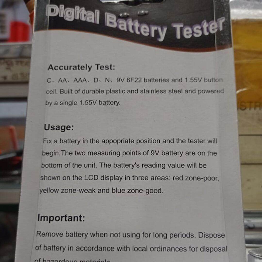 Picture of Battery Checker Digital Universal Battery Tester Battery Checker For All Battery C AA AAA D N 9V 1.5V Button Cell Small Mini Batteries Tools Sets