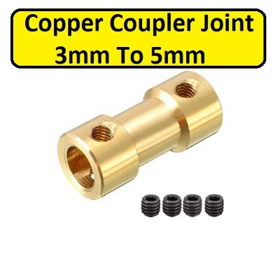 Picture of 5-3mm Copper Coupler 5mm To 3mm Universal Motor Shaft Joint Coupling Connector For RC Boat Electric Toy Car 775 DC Motor DIY Tool Sets