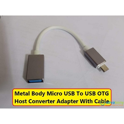 Picture of Metal Body Micro USB To USB OTG Host Converter Adapter With Cable For Xiaomi Redmi Note Huawei Android Tablet Mobile Smart Phone USB Mouse Keyboard Joystick OTG Drivers