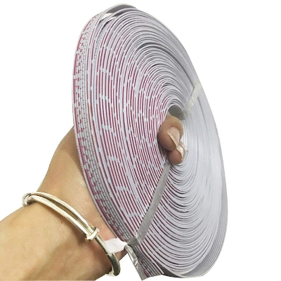 Picture of 1 Gauge Flexible 10 Wire Inside Lead Soldering Wire Ribbon Cable White Color