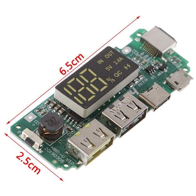 Picture of TOP CLASS Power Bank Circuit Dual USB 5V 2.4A Type-C Micro Lightning USB Mobile Power Bank 18650 Charging Module Lithium Battery Charger Board Circuit Overcharge Overdischarge Short Protection Adapters