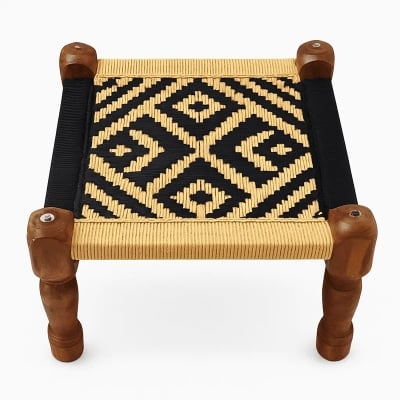 Picture of Handwoven Wooden Charpai Stool