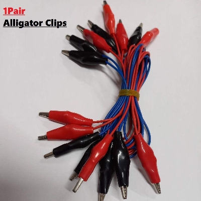 Picture of 2Pcs- 45cm Alli-gator Clips To Alli-gator Clips Cables Clips Test Leads 45cm Cable Length Jumper Wire Clip For Electronic Engineering Projects DIY
