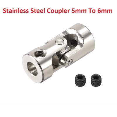 Picture of Stainless Steel Coupler 5mm To 6mm Universal Joint Motor Shaft Coupling Connector For RC Boat Electric Toy Car 775 DC Motor DIY