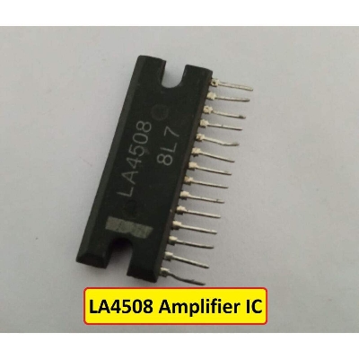 Picture of Audio Power Amplifier LA4508 8.5W 9V 12V ZIP 14 Pin Dual 2 Channels Stereo Audio Board Amplifier IC LA 4508