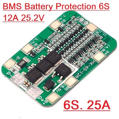 Picture of BMS Battery Protection Board 6S 12A 25.2V 18650 AA AAA Lipo Li-ion Lithium Battery BMS Charger Protection Module Board Circuit  