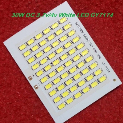 Picture of 30W DC3.7V White Color LED Model GY-7174 Light Bulbs 75x58mm 60 Pcs SMD LED White LED Light Bulbs 4V LED Light 3.7V LED Light 30W LED Light For 3.7V Battery