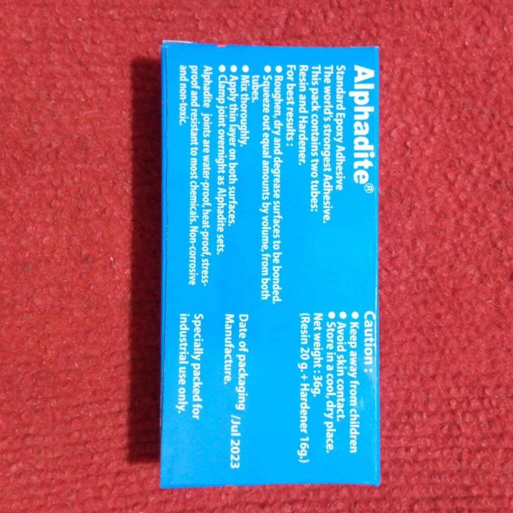 Picture of ORGINAL INDIAN 36gm Alphadite Epoxy Standard Epoxy Adhesive 36gm Alphadite Glue Cement Alphadite Gum / Araldite Standard Epoxy Adhesive 36gm Standard Alphadite / Araldite Epoxy Glue