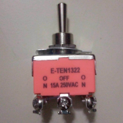 Picture of 6Pin Latching ON-OFF-ON TOGGLE Switch 3 Terminal 15mm Long Head AC 250V 15A 6 Pin 3 Positions SPDT ON-OFF-ON Miniature Toggle Momentary Switch