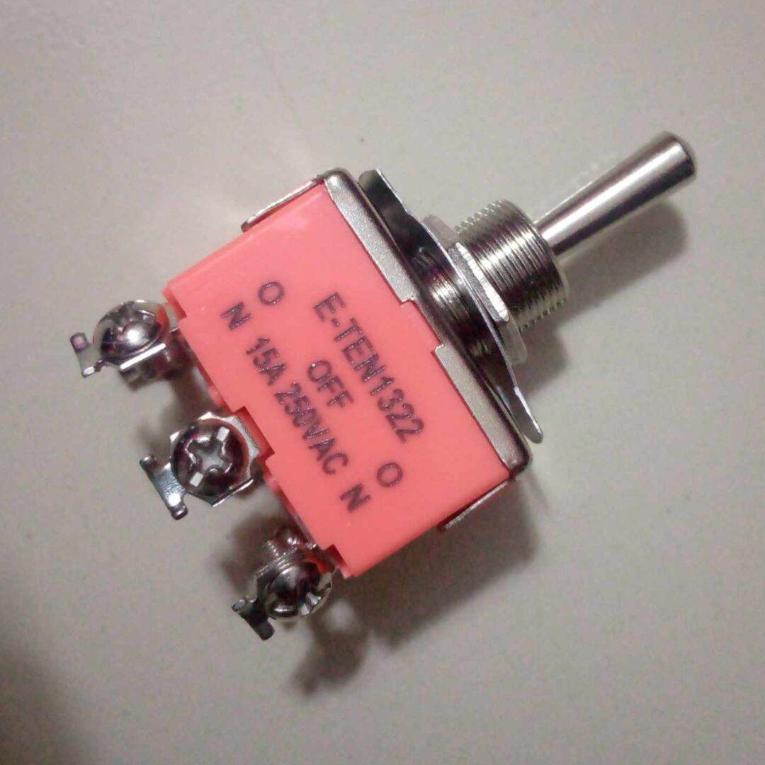 Picture of 6Pin Latching ON-OFF-ON TOGGLE Switch 3 Terminal 15mm Long Head AC 250V 15A 6 Pin 3 Positions SPDT ON-OFF-ON Miniature Toggle Momentary Switch