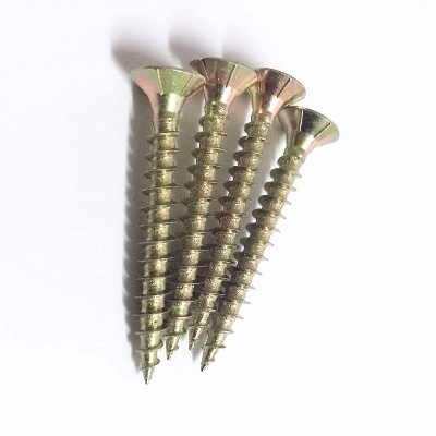 Picture of Golden Zinc Coating 10Pcs Self Tapping 2″ Inch Star Drive Flat Head Chipboard Screws